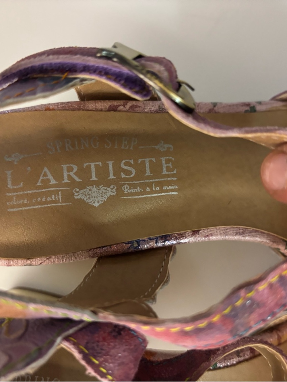 L'Artiste 38(7.5) Floral Embellished Block Heel, Avant-garde, bohemian, fairy - Picture 9 of 12